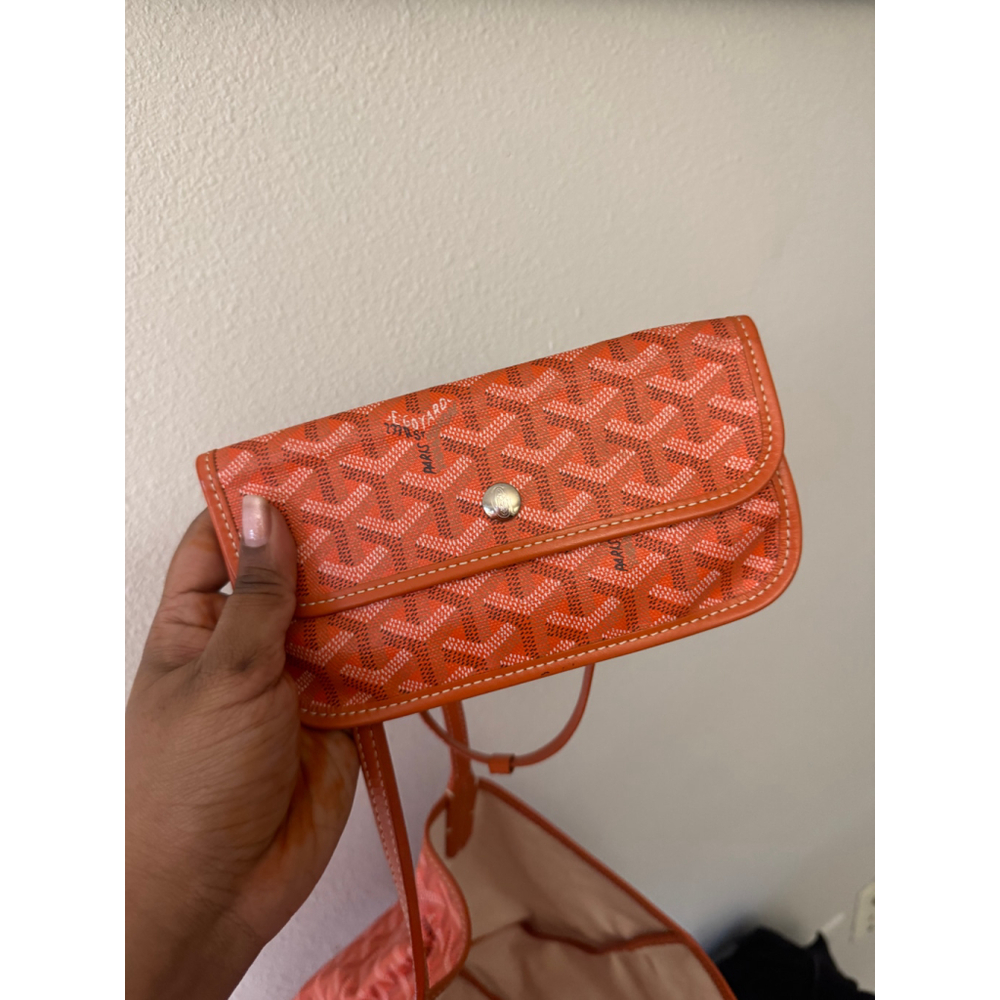 Goyard St. Louis PM Tote – Orange Canvas with Pouch - Picture 5 of 16